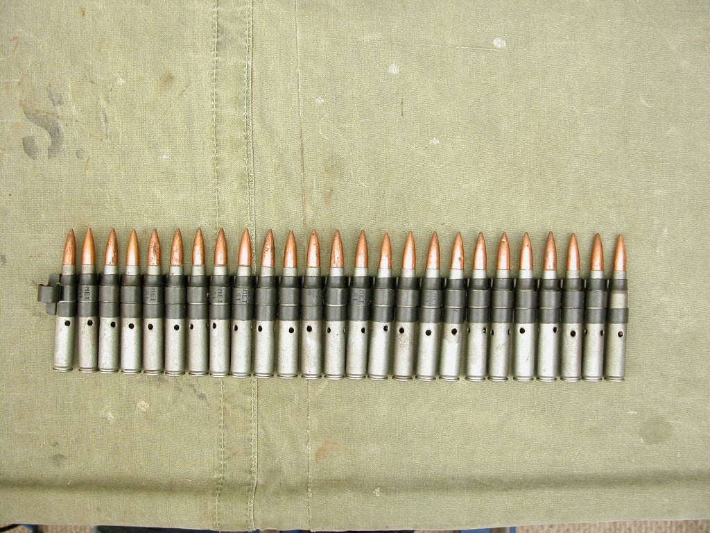 US WW2 Steel Dummy Ball Cartridges in Links-25 Original Items