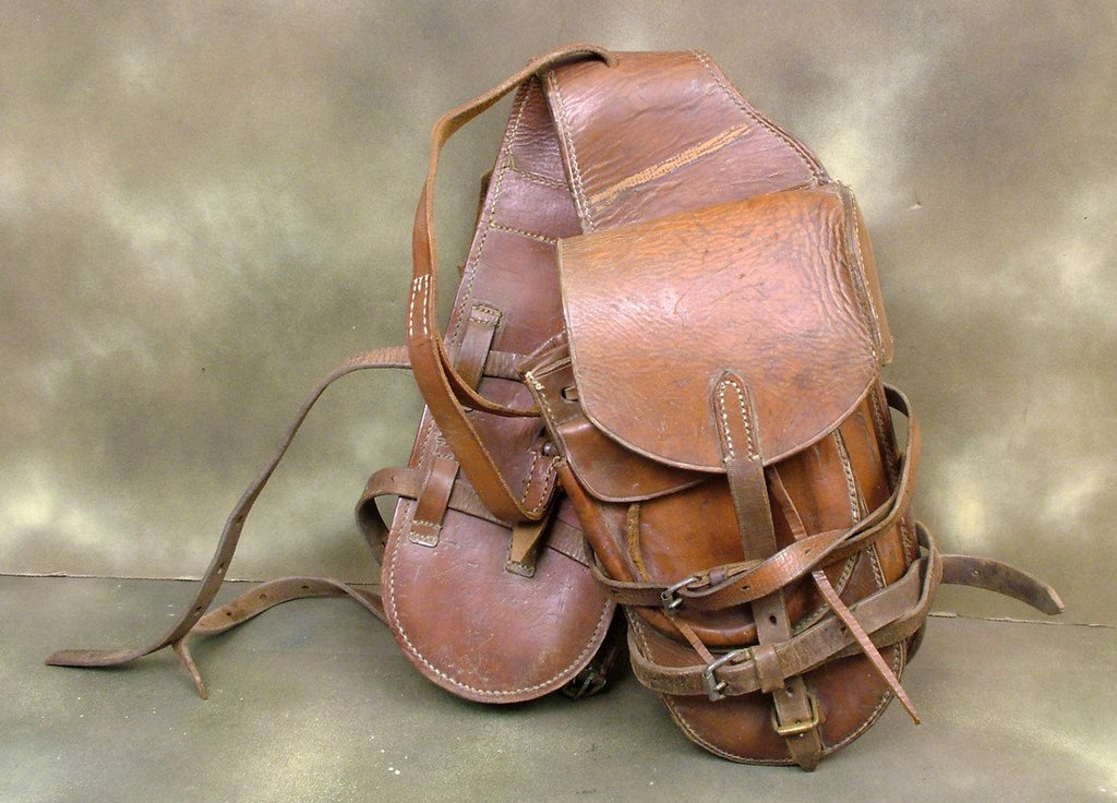German WW1/WW2 Packtashen 34 Saddle Bag: Mounted & Motorcycle Troop Issue (One Only) Original Items