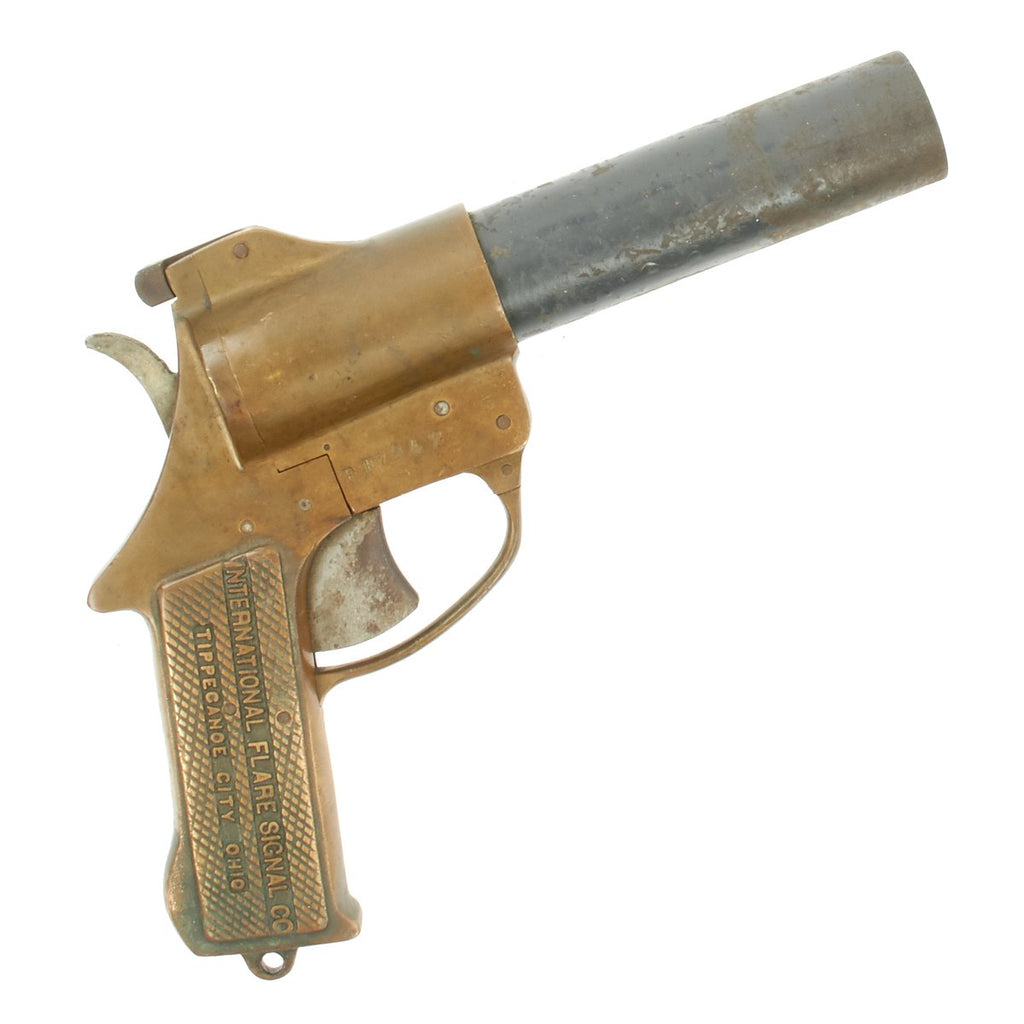 Original U.S. WWII Era International Flare Signal Co Brass-Framed Pistol - Serial PF 7942 Original Items