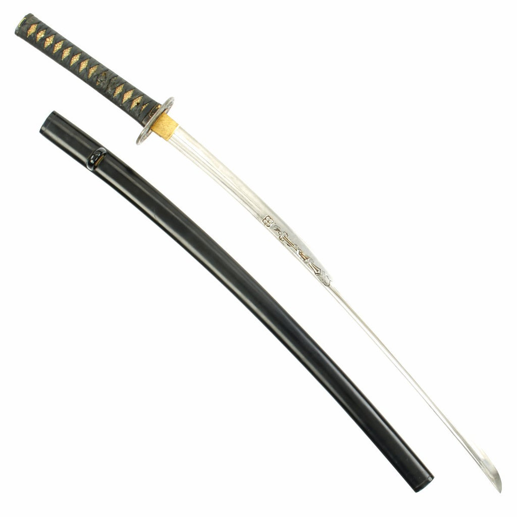 Original 17th Century Japanese Katana Samurai Sword with Ancient Handmade Engraved Blade Original Items