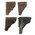 Original German WWII Set of 4 Officers Leather Holsters - P08 Luger and three Medium 7.65mm Original Items