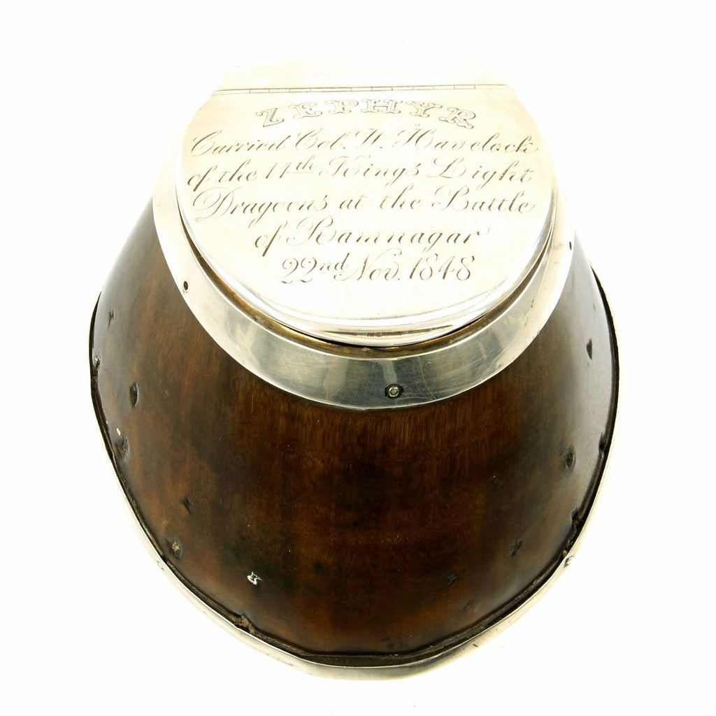 Original British Victorian 11th Light Dragoons Named Horse Hoof Inkwell from the 2nd Anglo-Sikh War - Dated 1848 Original Items