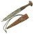 Original Set of Two Sudanese Mahdi Dervish Arm Daggers with Tooled Leather Scabbards - c. 1885 Original Items