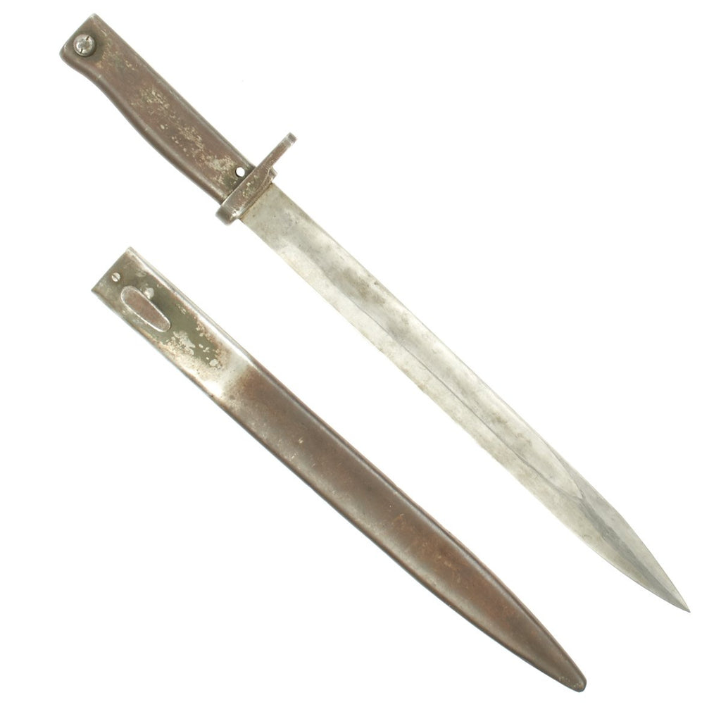 Original German WWI Ersatz Bayonet with 12 inch Blade and Steel Scabbard - Carter Type EB3 Original Items
