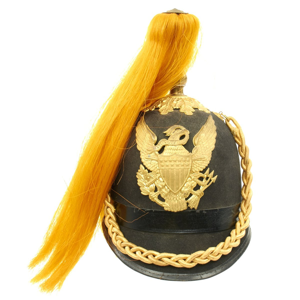 Original U.S. M-1881 Blue Cloth Spiked Pith Helmet with Plume for Volunteer Militia Original Items