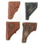 Original Axis WWII Set of 4 Officers Leather Holsters - 3 German and 1 Italian Original Items