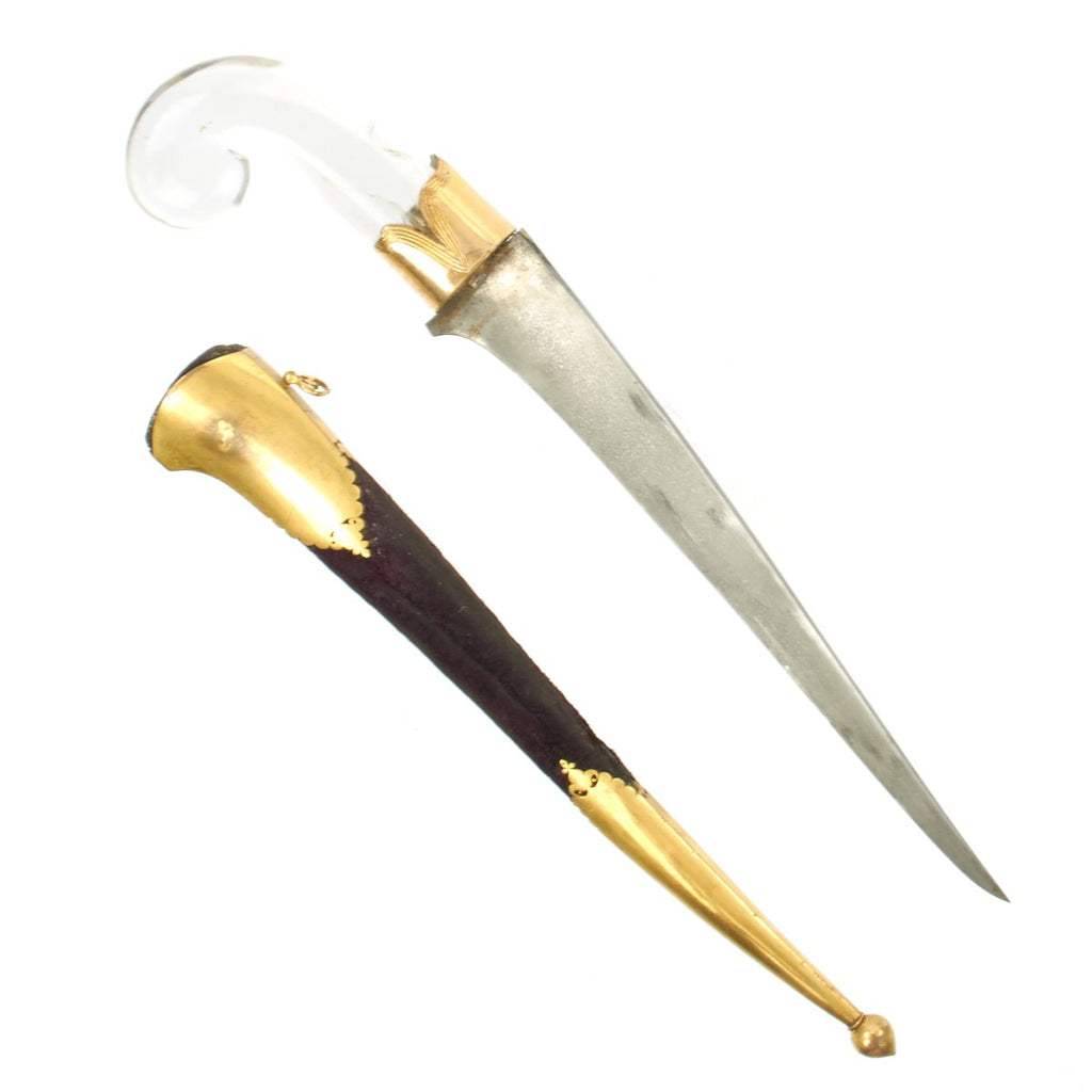 Original 18th Century Indo-Persian Pesh-kabz Rock Crystal Hilted Dagger Purchased by Shirley Temple in 1963 Original Items