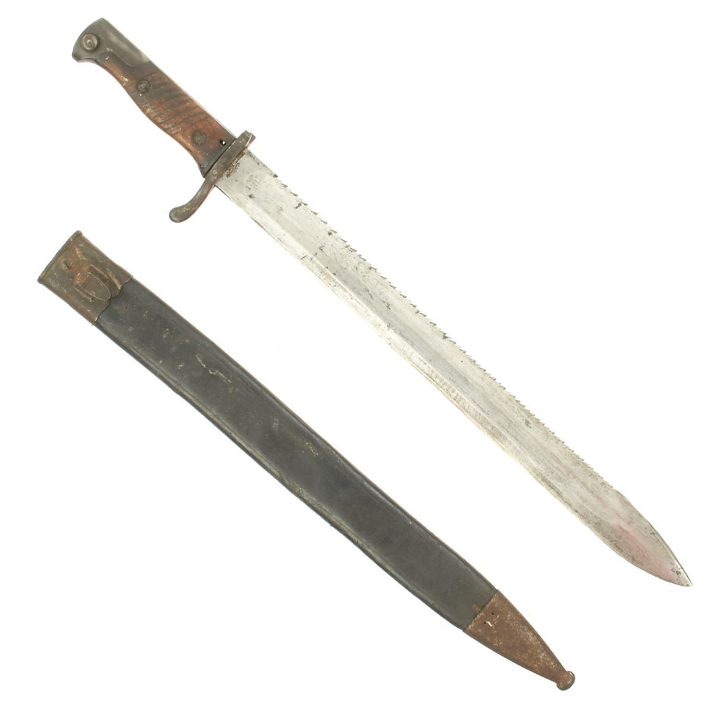 Original Rare German M-1898/02 Pioneer Sawback Bayonet with Scabbard with Saxony Markings Original Items