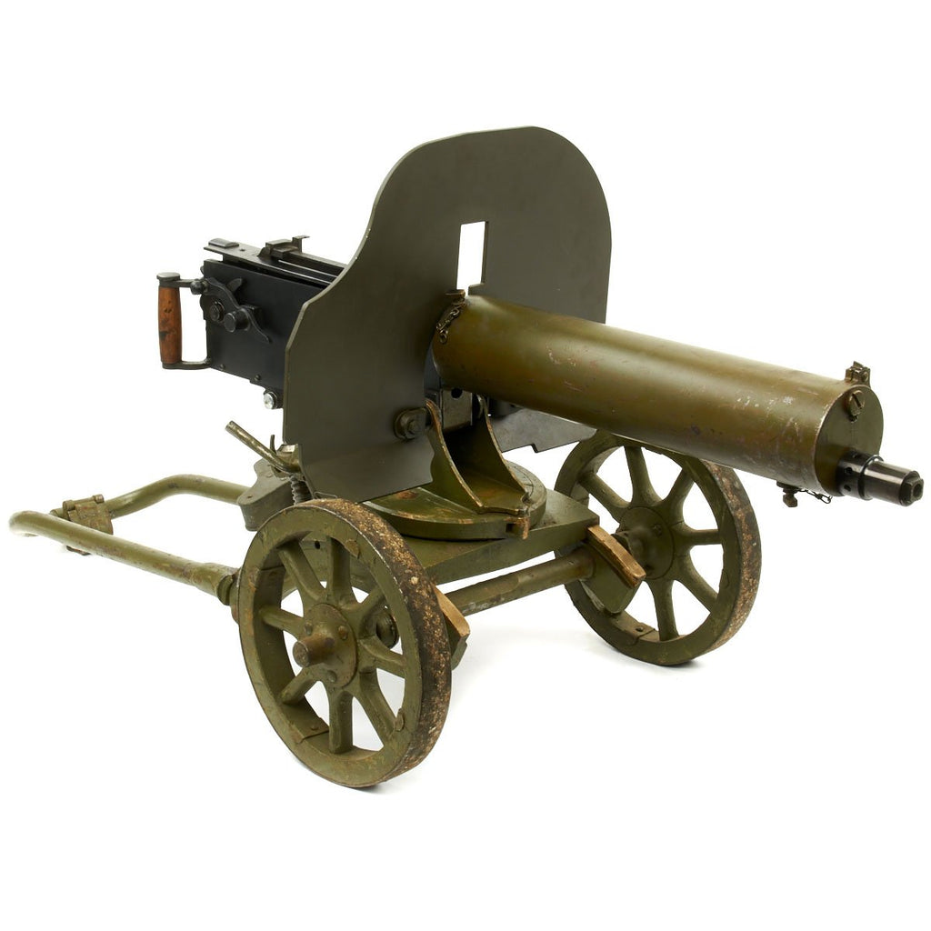 Original Russian Maxim M-1905/1910 Smooth Jacket Display Machine Gun with Shielded Sokolov Mount and Ammo Can Original Items