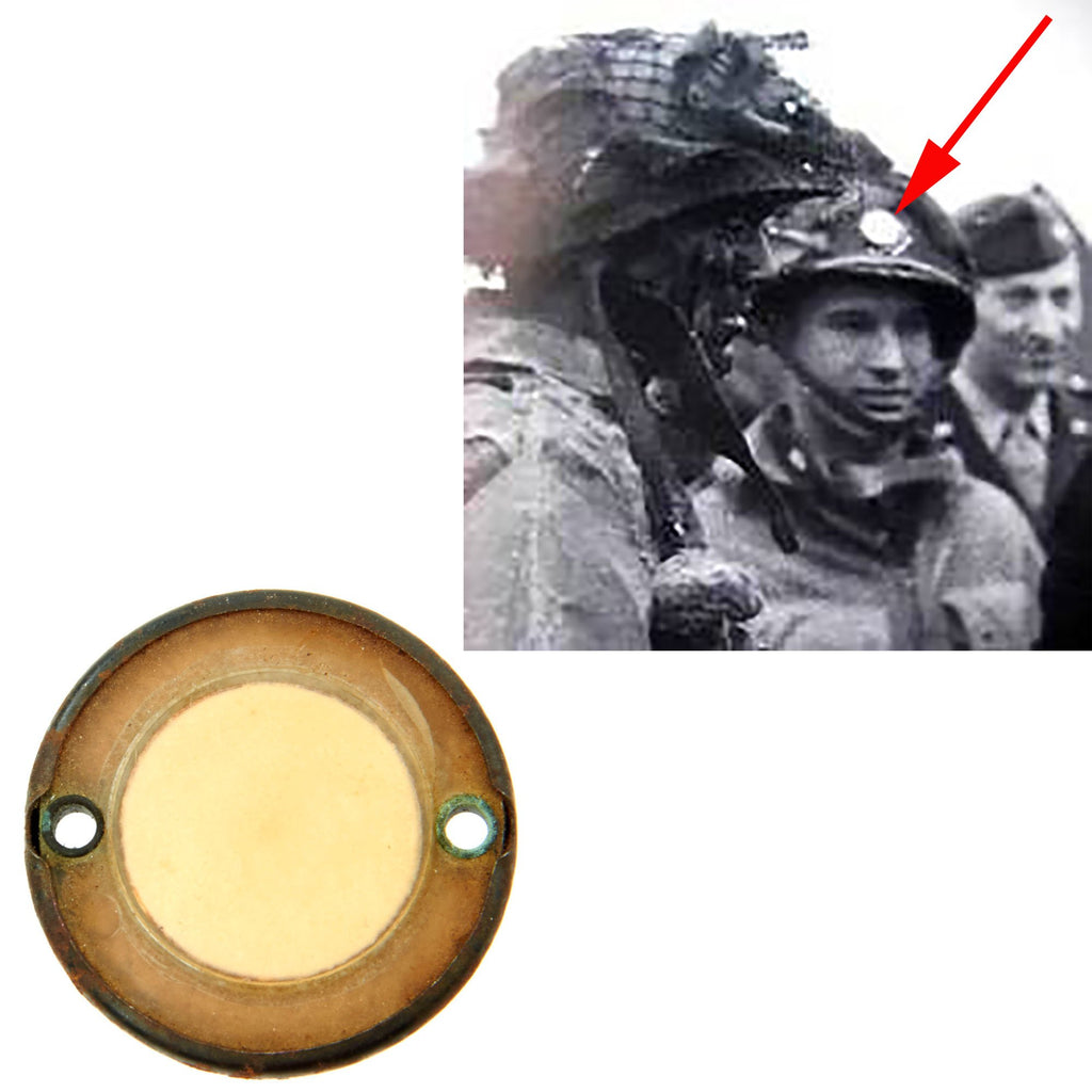 Original U.S. WWII Normandy Invasion Paratrooper Luminous Disc Helmet Marker Original Items
