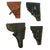 Original German WWI/WWII Set of Four Officer's Leather Holsters - P08 Luger and three 7.65mm Original Items
