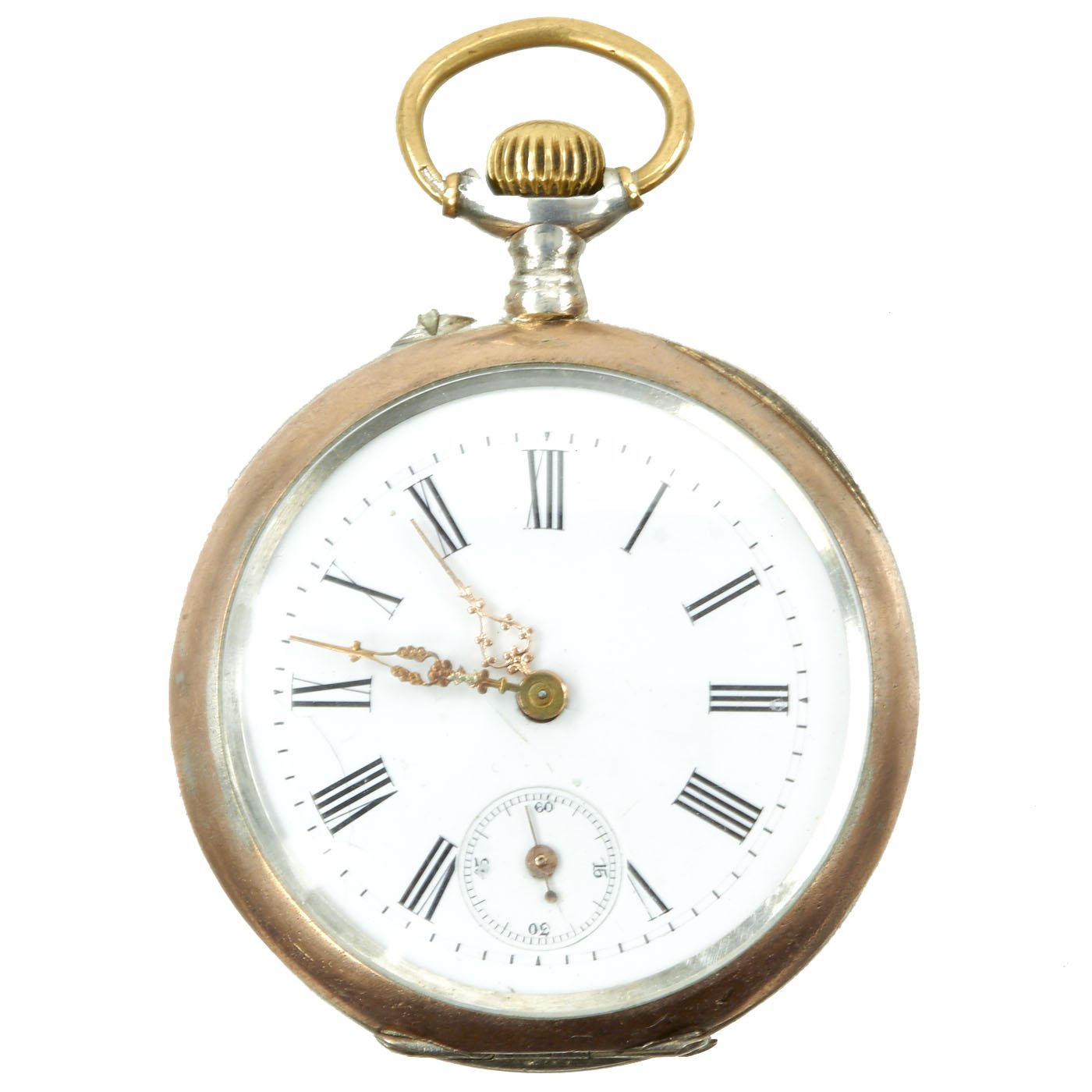 Original German WWII Swiss Pocket Watch by Hertha with SS Marked Back  Fully Functional