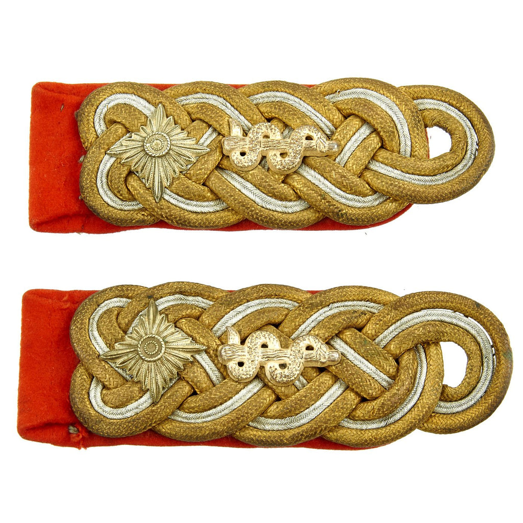 Original German WWII Wehrmacht Medical Service Staff-Surgeon General's Shoulder Boards - Generalstabsarzt Original Items