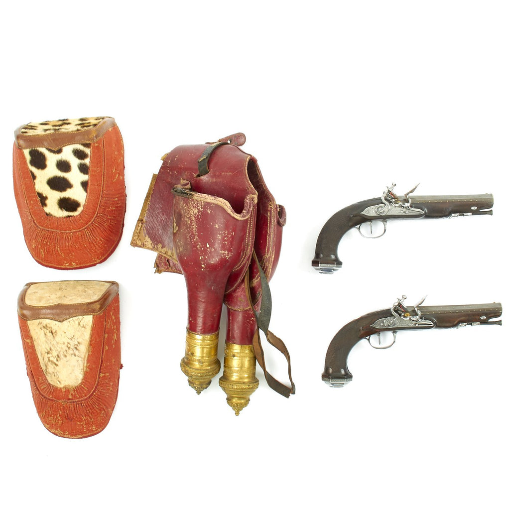 Original French Napoleonic Boutet Flintlock Pistols with Saddle Holster of General Pierre-Louis Binet de Marcognet Original Items
