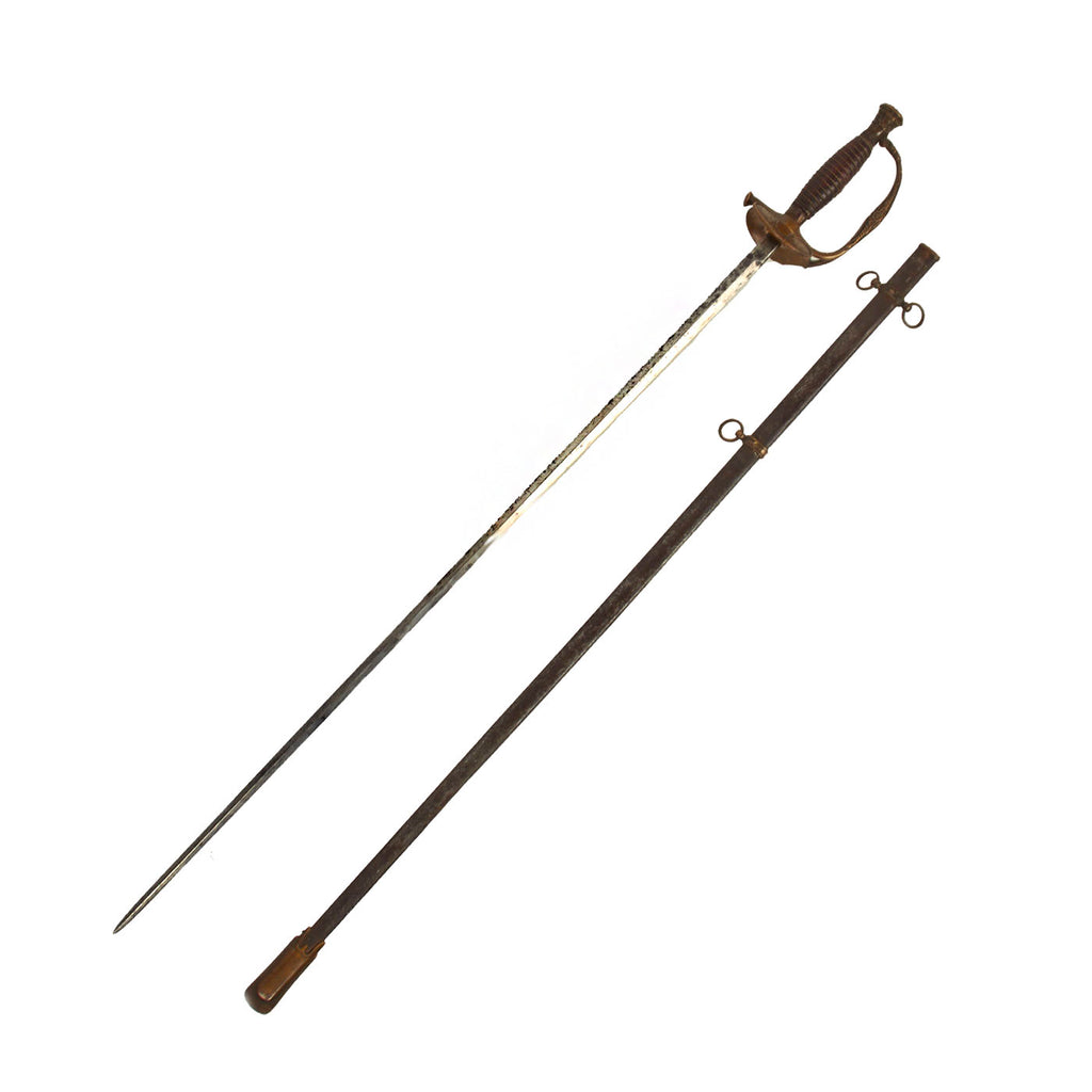 Original U.S. Civil War Army Officer's M1860 Dress Parade Sword with Folding Guard and Scabbard Original Items
