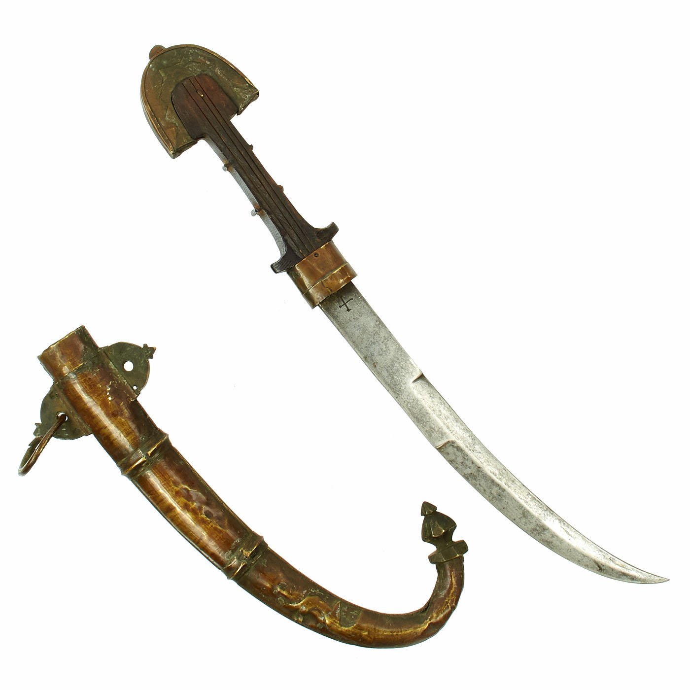 Original North African Algerian Arab Jambiya Dagger with Scabbard