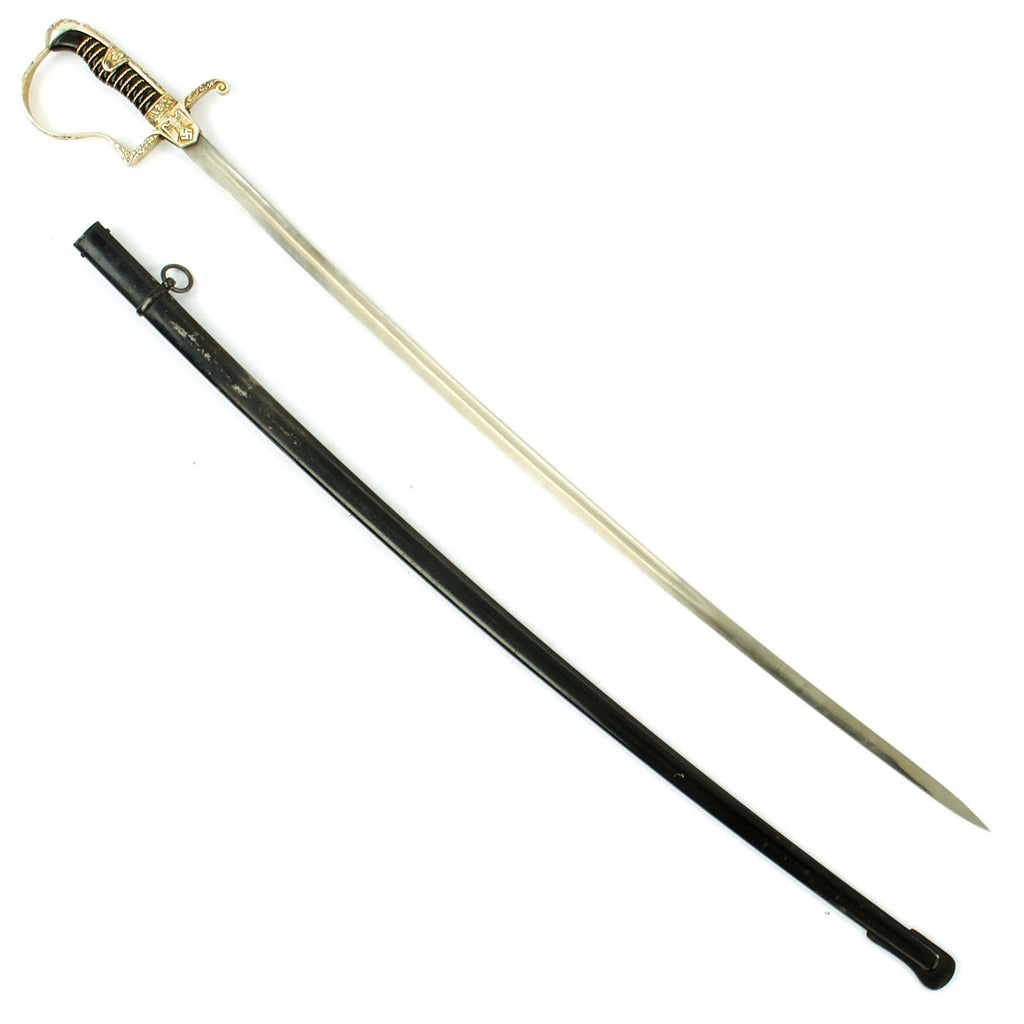 Original German WWII Army Officer Dove Head Sword with Scabbard Original Items