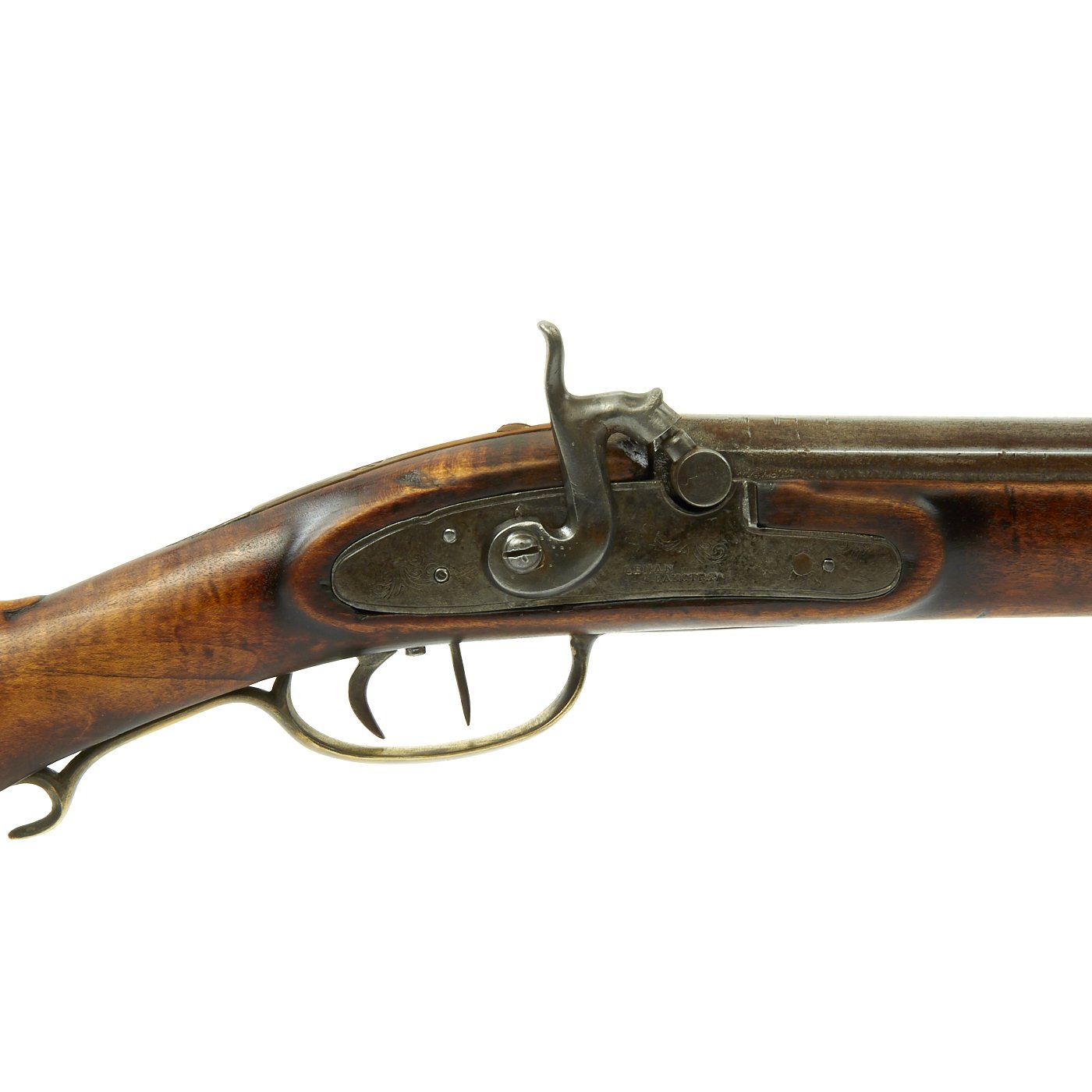 Original U.S. Pennsylvania Full Stock Percussion Rifle with Set Trigge ...