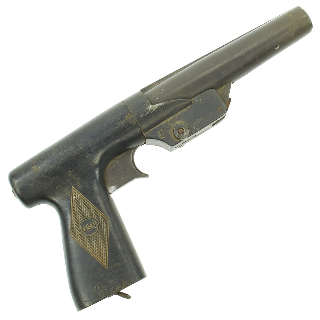 Original WWII U.S. Navy 10 Gauge Sedgley Mark 5 Signal Flare Pistol - Dated 1942 - 43 Original Items