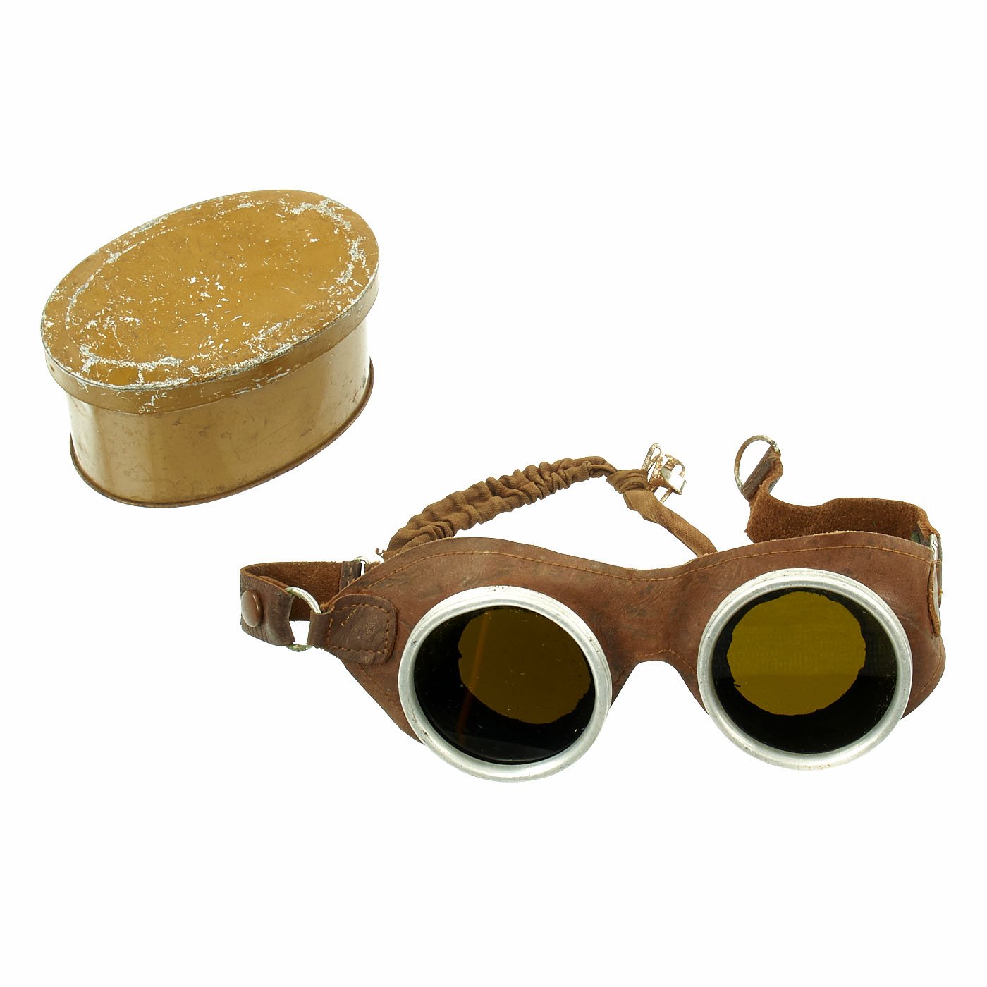 ww1 pilot goggles Original British WWI Royal Flying Corps Aviator Tinted Goggles in Case