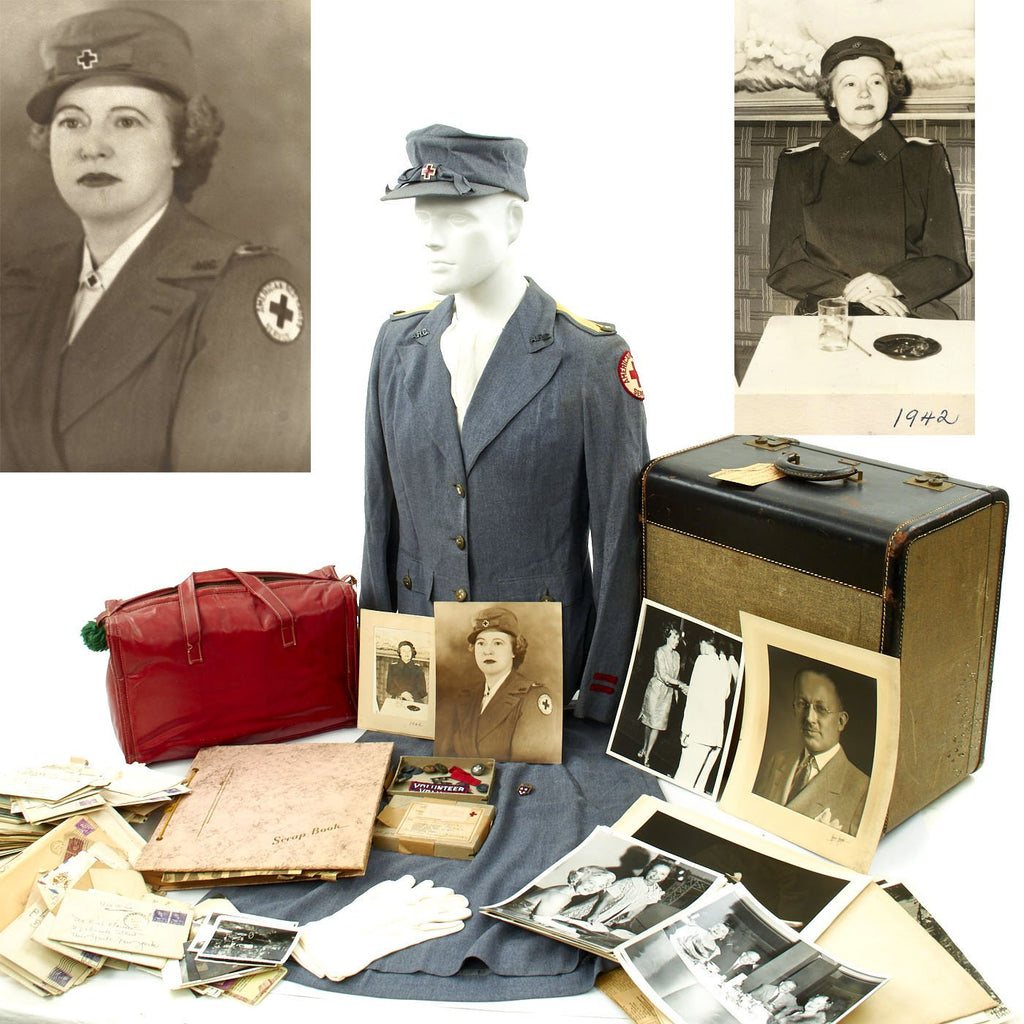 Original U.S. WWII American Red Cross Nurse Named Grouping - Luella Klauser Original Items