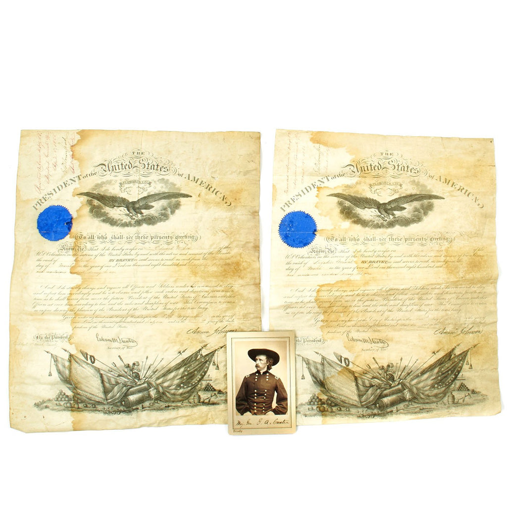 Original U.S. Civil War Federal Brigadier General Edward Merwin Lee Commissions by Brevet  - Custer's Unit Original Items