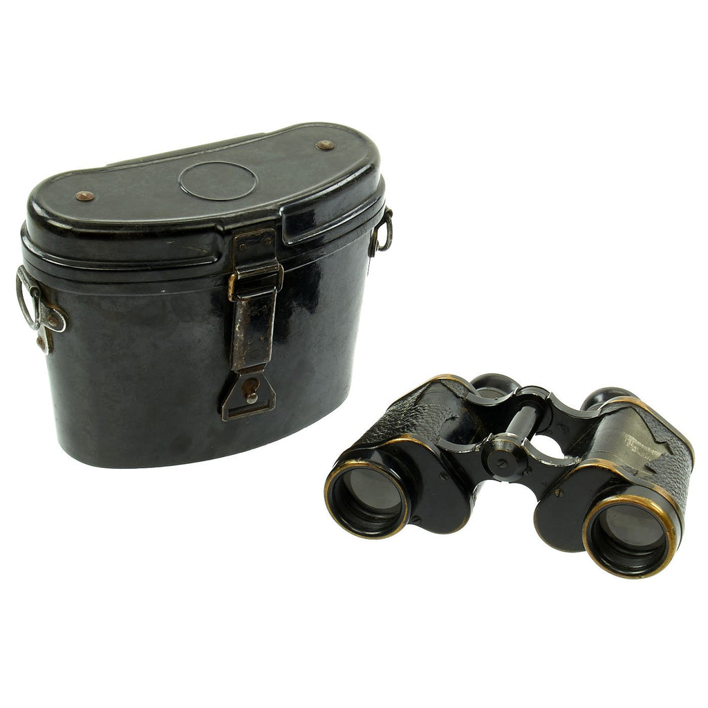 Original German WWII Spindler & Hoyer 6x30 Dienstglass Binoculars with Bakelite Case Original Items