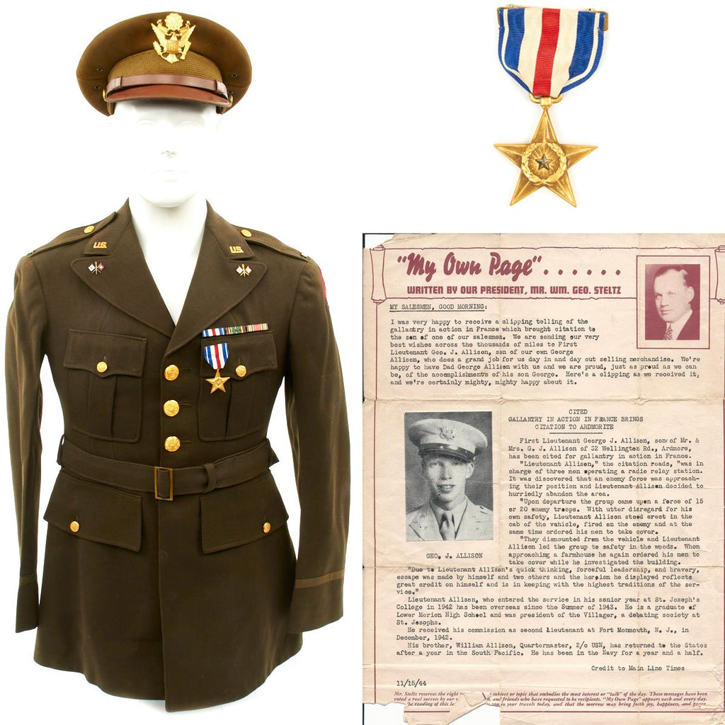Original U.S. WWII Named Silver Star Recipient 5th Infantry Division Grouping Original Items