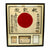 Original Japanese WWII Framed Hand Painted Good Luck Flag with Bring Home Envelope and Translation Original Items