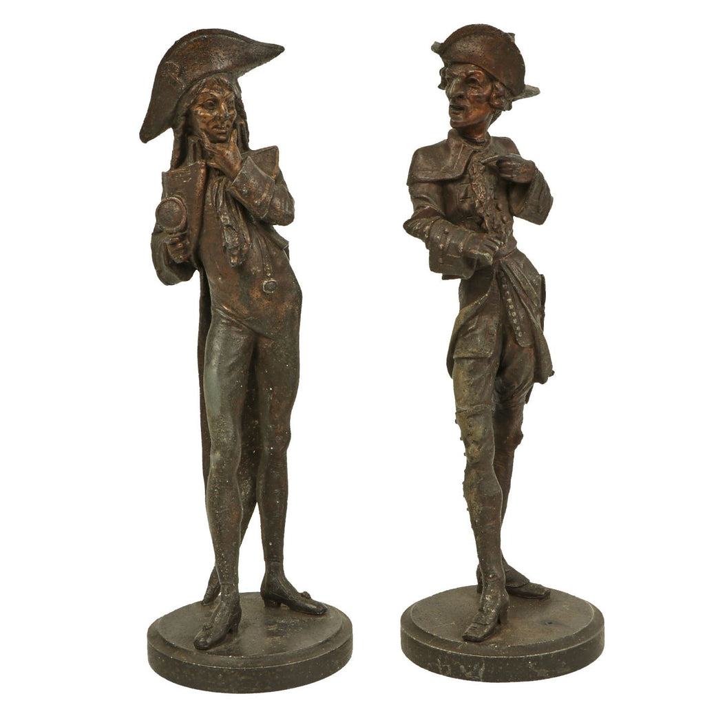 Original French 18th Century Candlesticks Depicting Fop Caricatures of Voltaire & Frederick the Great in 1740 Original Items