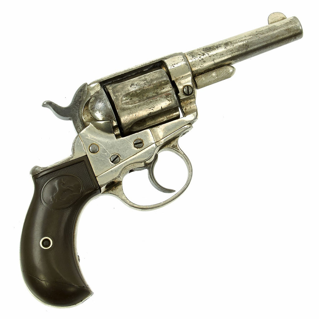 Original U.S. Colt M1877 .38cal Nickel-Plated Lightning Revolver with 3 1/2" Barrel made in 1883 - Serial 45872 Original Items