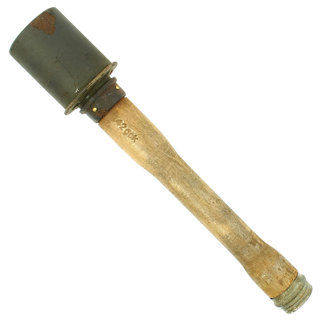 Original German WWII M24 Stick Grenade Dated 1943 by Metallwarenfabrik Siegwerk Gebrüder Schuppener Original Items