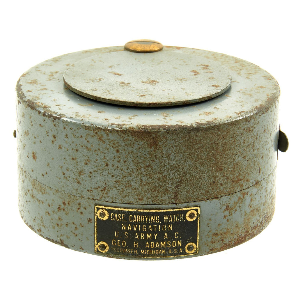 Original WWII U.S. Army Air Corps Shock Absorbing Carrying Case for AN-5740 G.C.T. Navigator Pocket Watch Original Items