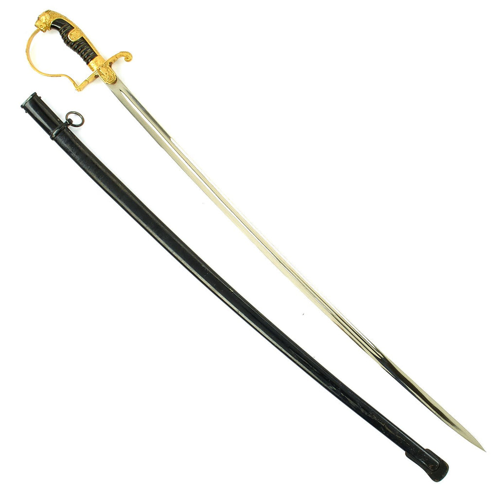 Original German WWII Model 1695 Army Officer's Leopard Head Sword by Carl Eickhorn of Solingen Original Items