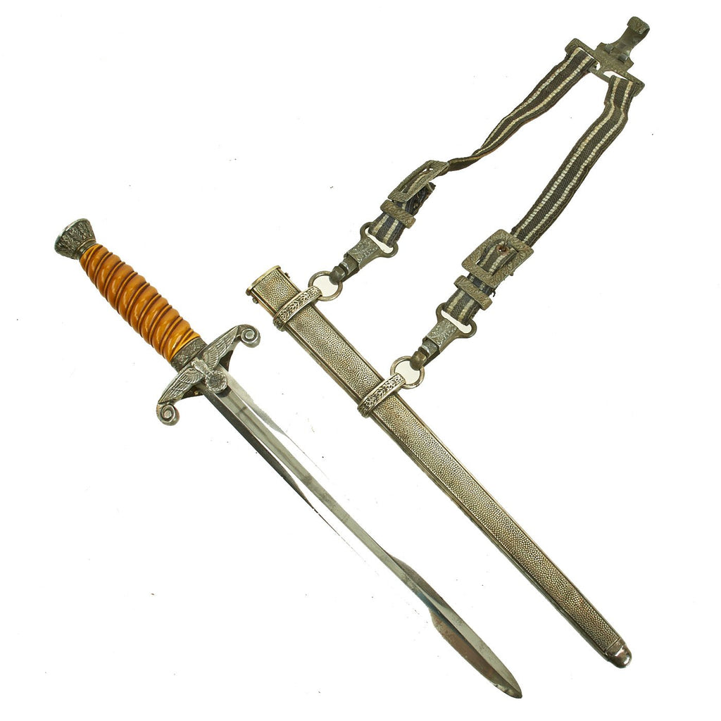 Original German WWII Army Heer Officer Dagger by Alcoso with Hanger circa 1940 Original Items