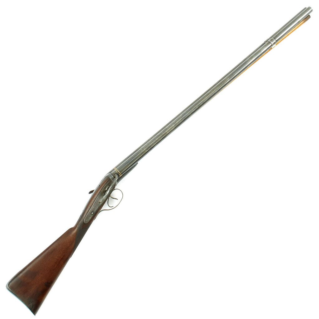 Original British 12 Bore Double Barrel Mule Ear Hammer Percussion Shotgun by W. & C. Scott c. 1840 Original Items