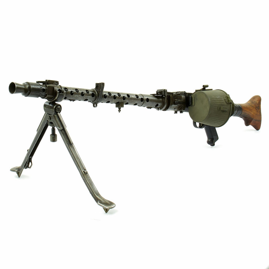 Original German WWII MG 34 Display Machine Gun with Basket Carrier - marked dot 1945 Original Items