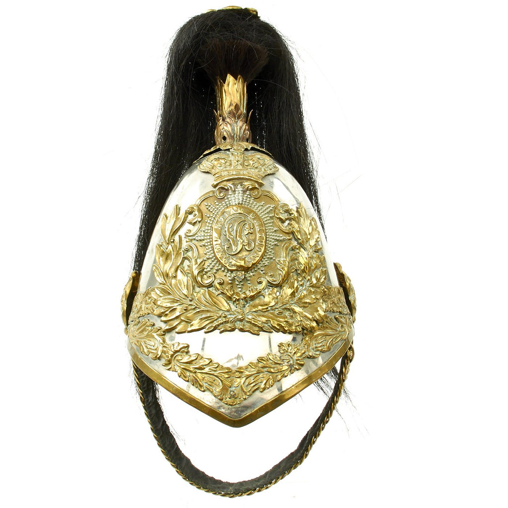 Original British Victorian P-1847 Royal Dragoon Trooper's Cavalry Helmet with Black Plume - Crimean War Era Original Items