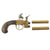 Original British Over & Under Flintlock Double Barrel Brass Tap Action Pistol by Richard of London c. 1780 Original Items