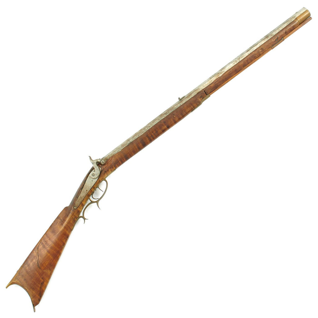 Original U.S. Kentucky Percussion Rifle with Tiger Maple Full Stock by J.M. Gorsuch of Ohio c. 1840 Original Items