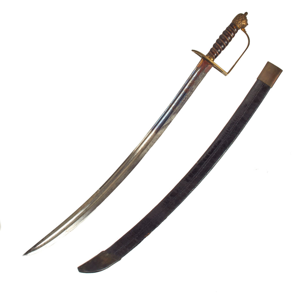 Original American Revolutionary War British Royal Navy Officers Sword and Scabbard by Samuel Harvey - Circa 1775-1785 Original Items
