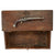 Original 17th Century English Portable Accounts Desk for Albany, N.Y. with Flintlock Holster Pistol by Collumbell Stored Inside Original Items