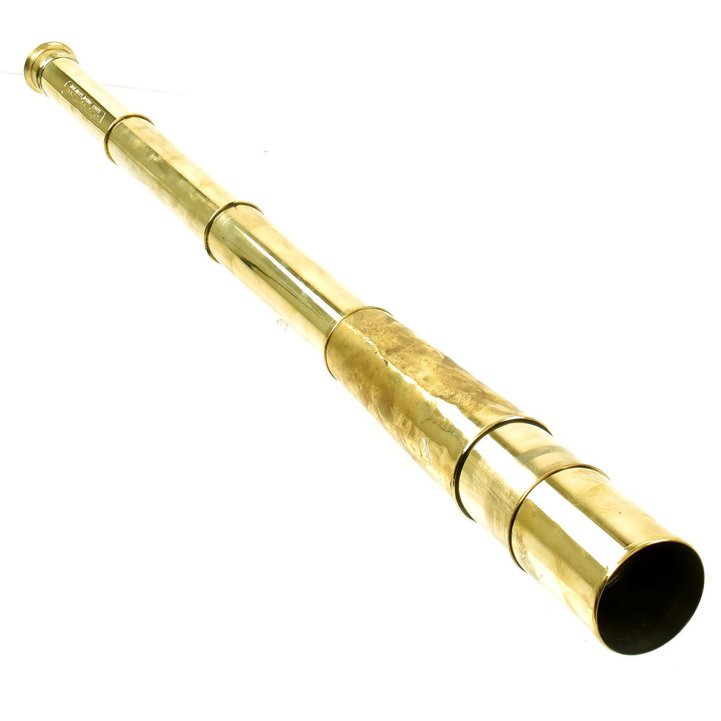 Original British WWI Named Officer's Four Draw Brass Telescope marked to King’s Shropshire Light Infantry Original Items