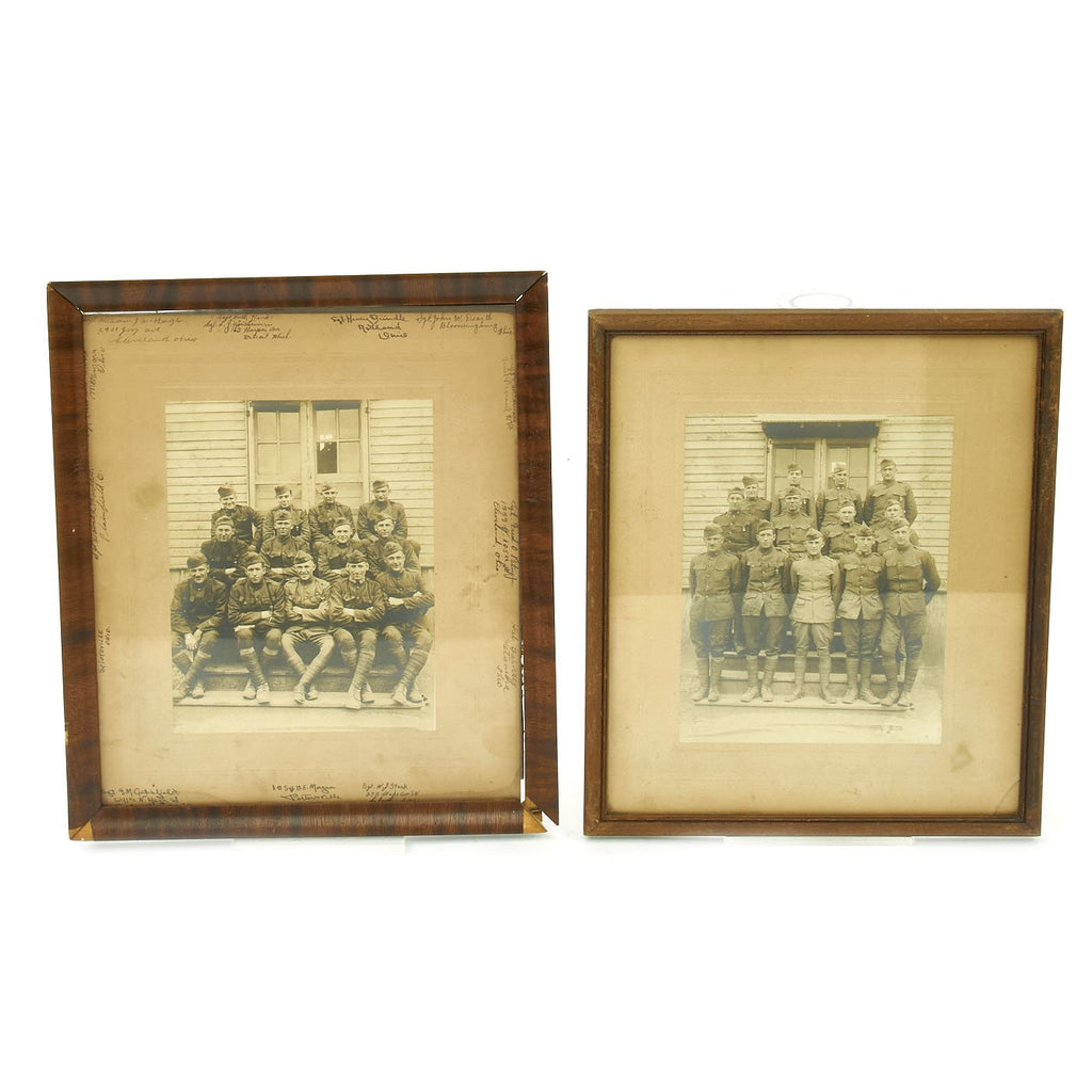 Original U.S. WWI Framed Photographs of 13 NCO’s from Company F of the 308th Ammo Train, 32nd Division Original Items