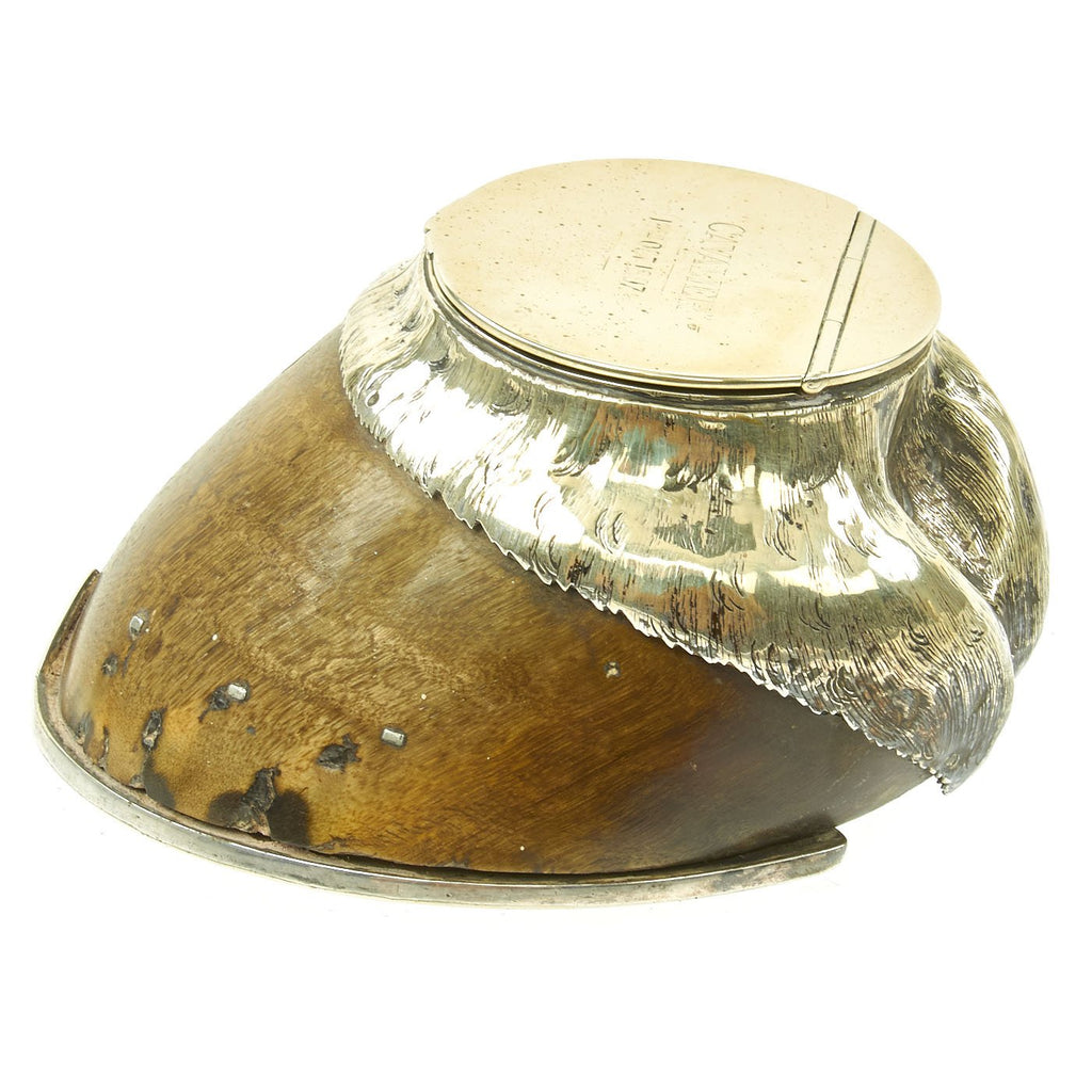 Original British Late Victorian Horse Hoof Inkwell named to “CAVALIER” - Dated 18th October 1897 Original Items