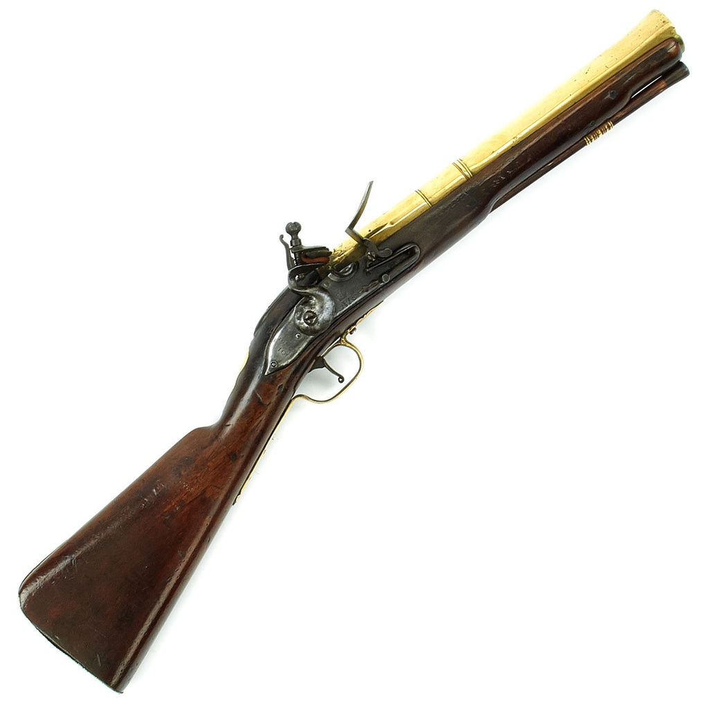 Original 18th Century Queen Anne marked British Brass Barrel Naval Flintlock Blunderbuss by I. Jones dated 1710 Original Items