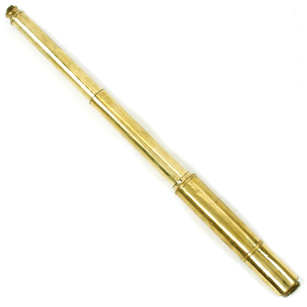 Original British Named Officer's Two Draw Brass Telescope marked to King’s Shropshire Infantry c.1895 Original Items