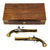 Original British Cased Pair of Flintlock Blunderbuss Pistols by Buckmaster of London Carried at Trafalgar by Named Midshipman Original Items