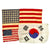 Original U.S. & South Korea WWII - Korean War Era Flag Lot - 3 Flags Original Items