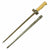 Original French WWI Lebel M.1886/93/16 Brass Handle Cruciform Shortened Épée Bayonet with Steel Scabbard Original Items